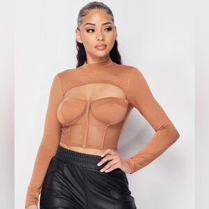 Camel crop top